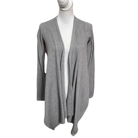 Athleta Solstice Wrap Cardigan Gray Women’s Size XS Merino Wool Ribbed Draped - Picture 1 of 10